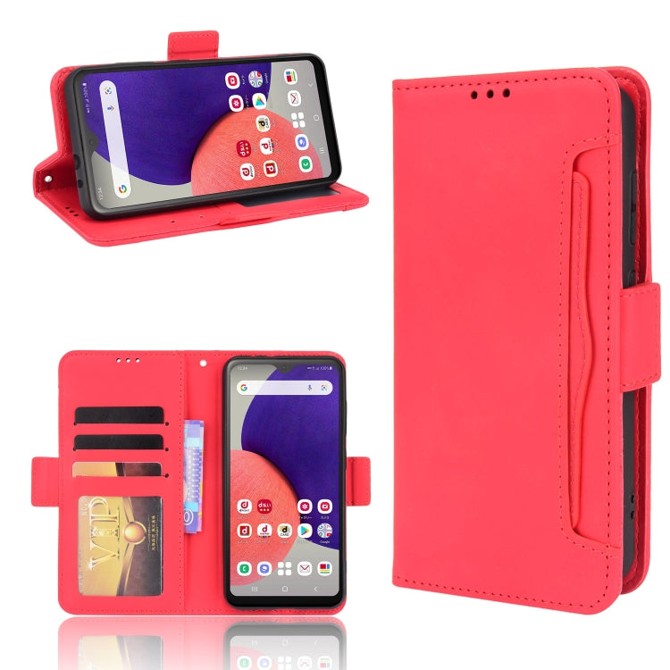 For Samsung Galaxy A22 5G JP Version Skin Feel Calf Pattern Horizontal Flip Leather Phone Case with Holder & Card Slots & Photo Frame