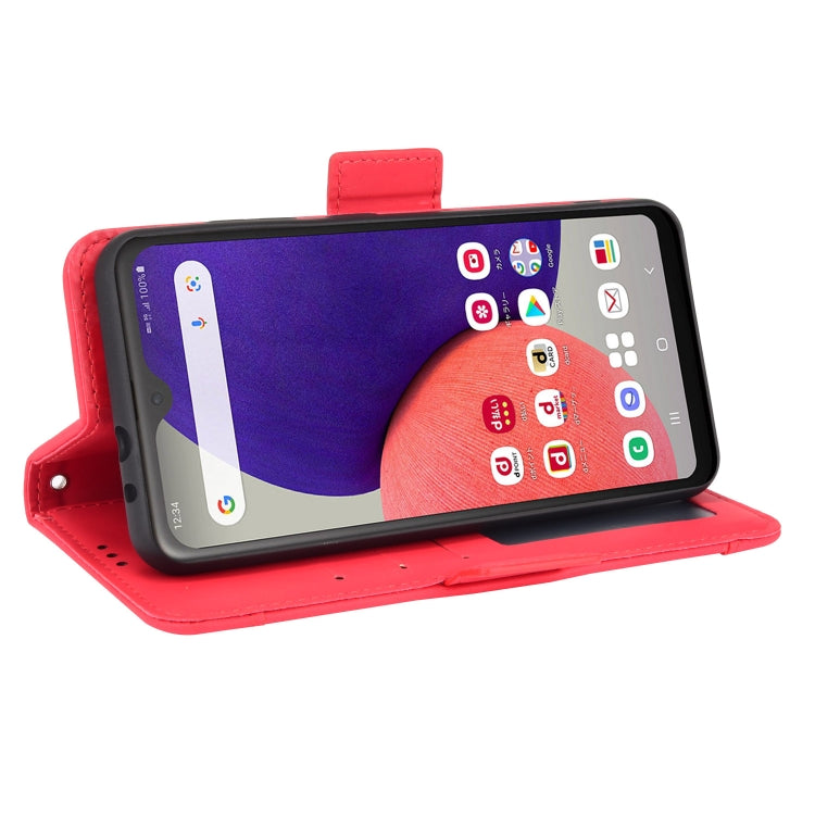 For Samsung Galaxy A22 5G JP Version Skin Feel Calf Pattern Horizontal Flip Leather Phone Case with Holder & Card Slots & Photo Frame