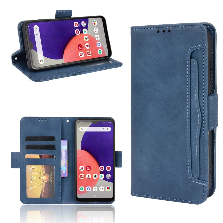 For Samsung Galaxy A22 5G JP Version Skin Feel Calf Pattern Horizontal Flip Leather Phone Case with Holder & Card Slots & Photo Frame