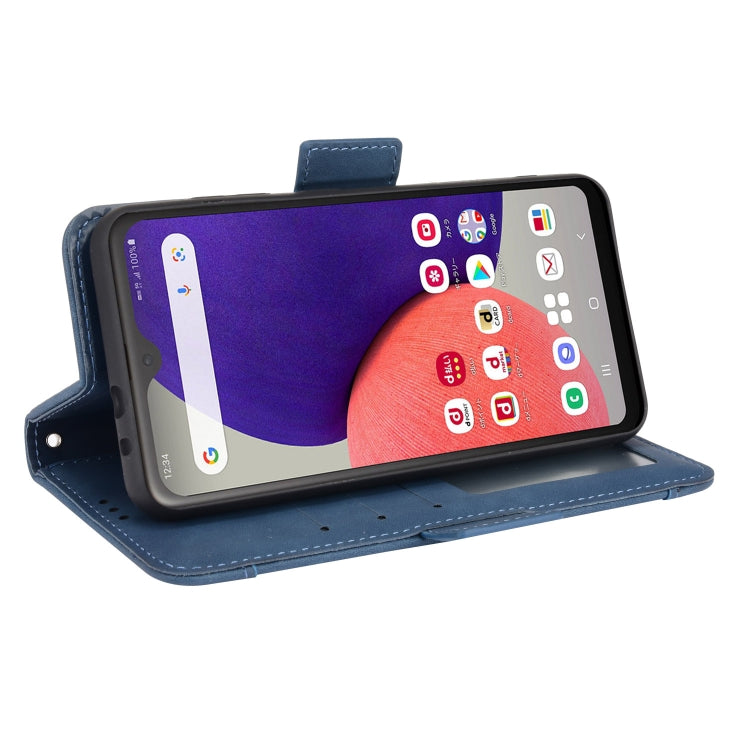 For Samsung Galaxy A22 5G JP Version Skin Feel Calf Pattern Horizontal Flip Leather Phone Case with Holder & Card Slots & Photo Frame