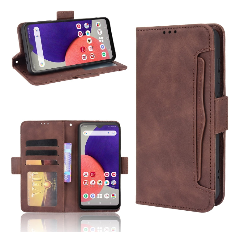 For Samsung Galaxy A22 5G JP Version Skin Feel Calf Pattern Horizontal Flip Leather Phone Case with Holder & Card Slots & Photo Frame