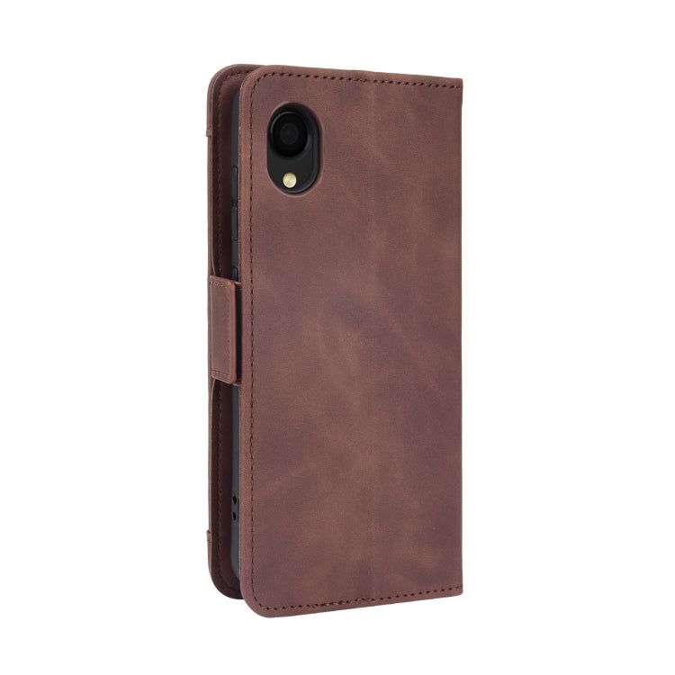 For Samsung Galaxy A22 5G JP Version Skin Feel Calf Pattern Horizontal Flip Leather Phone Case with Holder & Card Slots & Photo Frame