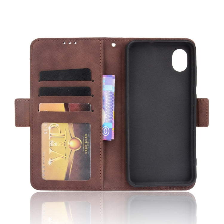 For Samsung Galaxy A22 5G JP Version Skin Feel Calf Pattern Horizontal Flip Leather Phone Case with Holder & Card Slots & Photo Frame