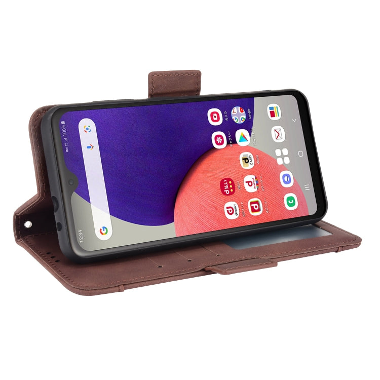 For Samsung Galaxy A22 5G JP Version Skin Feel Calf Pattern Horizontal Flip Leather Phone Case with Holder & Card Slots & Photo Frame