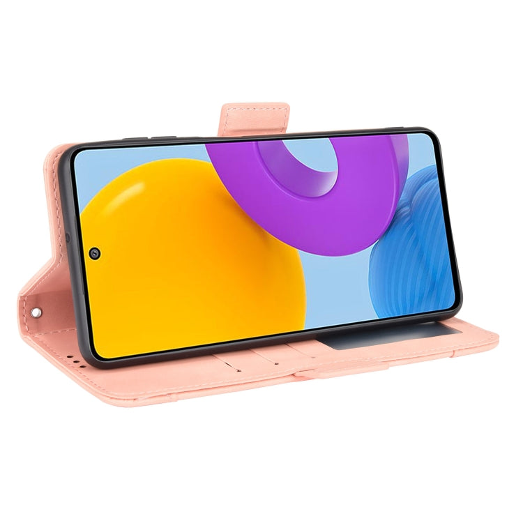 For Samsung Galaxy M52 5G Skin Feel Calf Pattern Horizontal Flip Leather Phone Case with Holder & Card Slots & Photo Frame