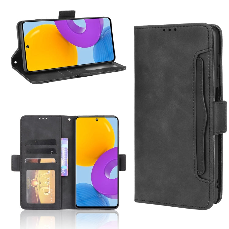 For Samsung Galaxy M52 5G Skin Feel Calf Pattern Horizontal Flip Leather Phone Case with Holder & Card Slots & Photo Frame