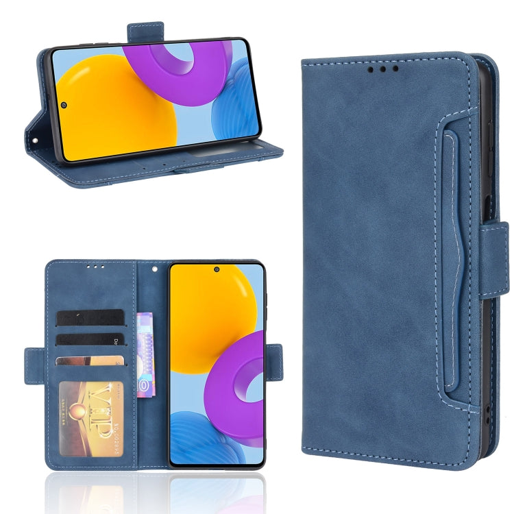 For Samsung Galaxy M52 5G Skin Feel Calf Pattern Horizontal Flip Leather Phone Case with Holder & Card Slots & Photo Frame