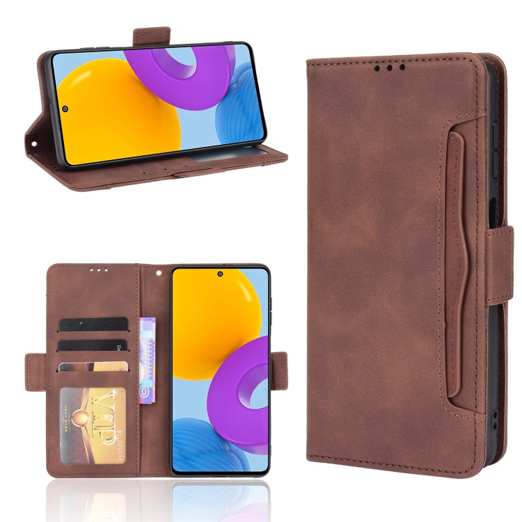 For Samsung Galaxy M52 5G Skin Feel Calf Pattern Horizontal Flip Leather Phone Case with Holder & Card Slots & Photo Frame