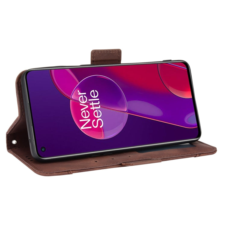 For OnePlus 9RT 5G Skin Feel Calf Pattern Horizontal Flip Leather Phone Case with Holder & Card Slots & Photo Frame