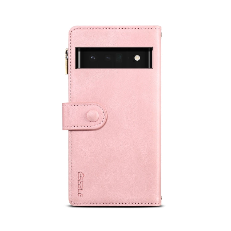 For Google Pixel 6 Retro Frosted Leather Phone Case with Holder & Card Slot & Wallet & Zipper Pocket & Lanyard
