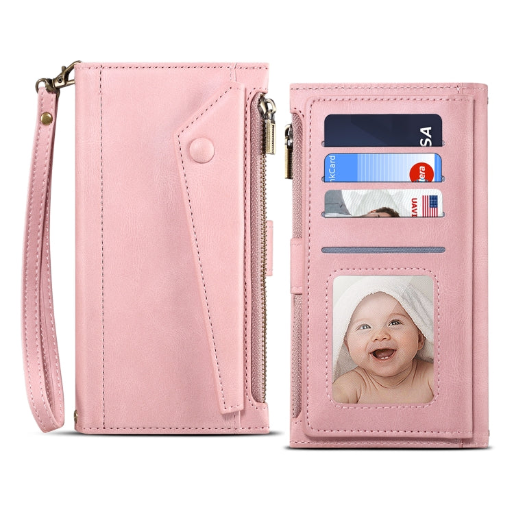 For Google Pixel 6 Pro Retro Frosted Leather Phone Case with Holder & Card Slot & Wallet & Zipper Pocket & Lanyard