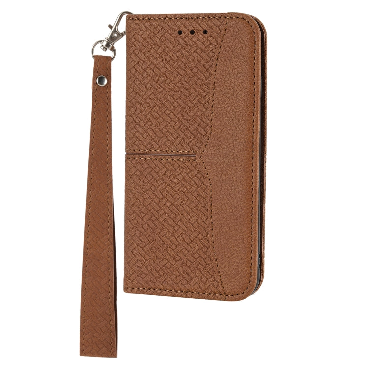 For Samsung Galaxy A03 International Version Woven Texture Stitching Magnetic Horizontal Flip PU Leather Phone Case