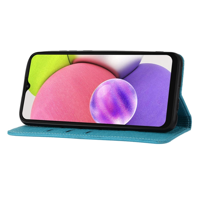 For Samsung Galaxy A03 International Version Woven Texture Stitching Magnetic Horizontal Flip PU Leather Phone Case