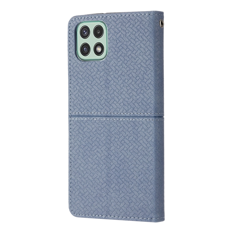 For Samsung Galaxy A03 International Version Woven Texture Stitching Magnetic Horizontal Flip PU Leather Phone Case