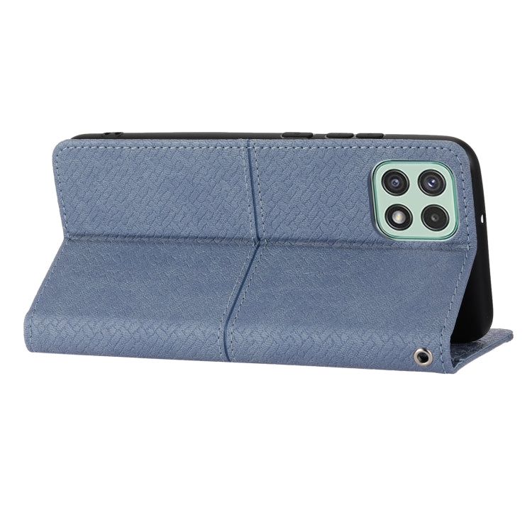 For Samsung Galaxy A03 International Version Woven Texture Stitching Magnetic Horizontal Flip PU Leather Phone Case