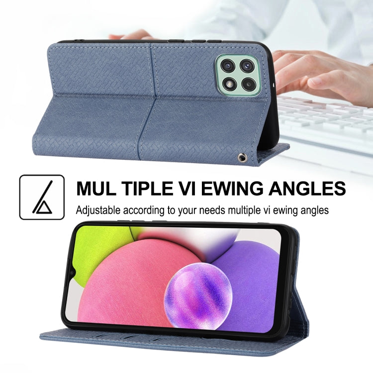 For Samsung Galaxy A03 International Version Woven Texture Stitching Magnetic Horizontal Flip PU Leather Phone Case
