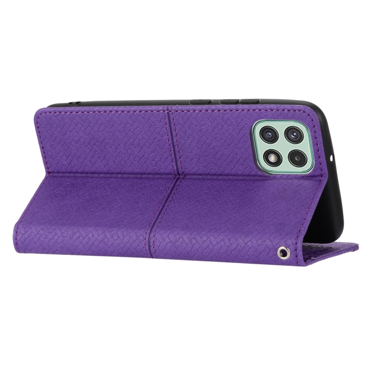 For Samsung Galaxy A03 International Version Woven Texture Stitching Magnetic Horizontal Flip PU Leather Phone Case
