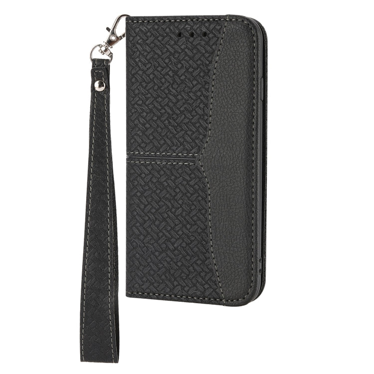 For Samsung Galaxy A03 International Version Woven Texture Stitching Magnetic Horizontal Flip PU Leather Phone Case