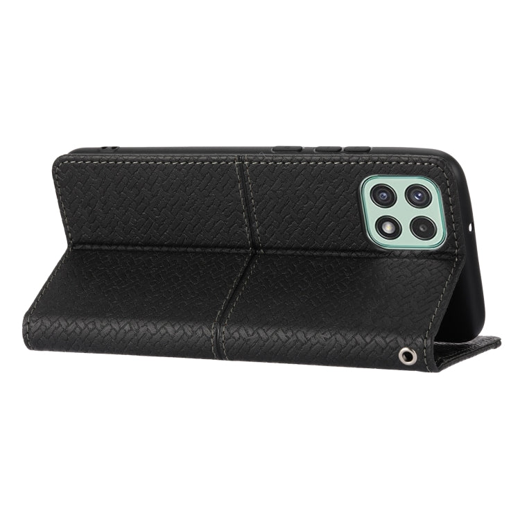 For Samsung Galaxy A03 International Version Woven Texture Stitching Magnetic Horizontal Flip PU Leather Phone Case