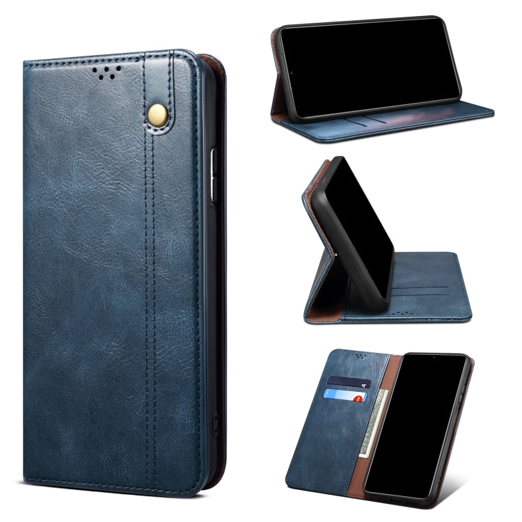 For Google Pixel 6 Simple Wax Crazy Horse Texture Leather Phone Case with Card Slots & Wallet