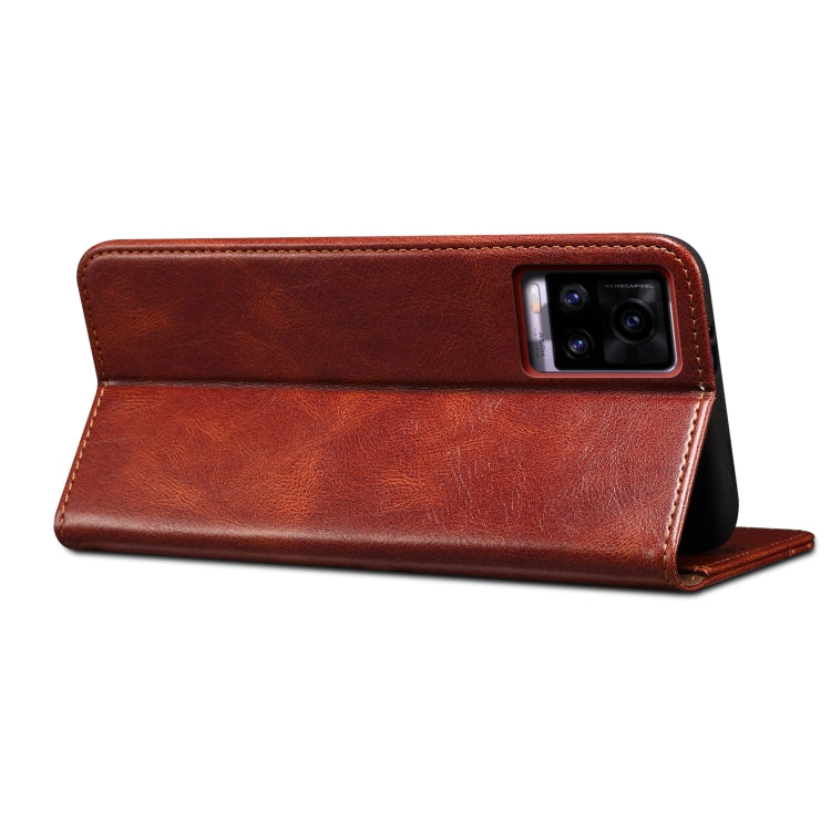 For Google Pixel 6 Pro Simple Wax Crazy Horse Texture Leather Phone Case with Card Slots & Wallet