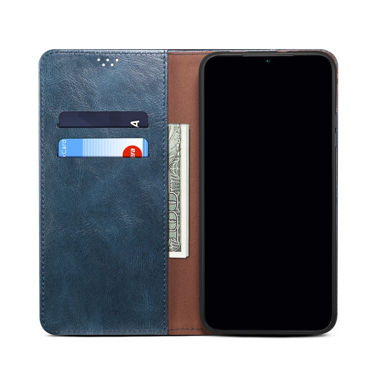 For Google Pixel 6 Pro Simple Wax Crazy Horse Texture Leather Phone Case with Card Slots & Wallet