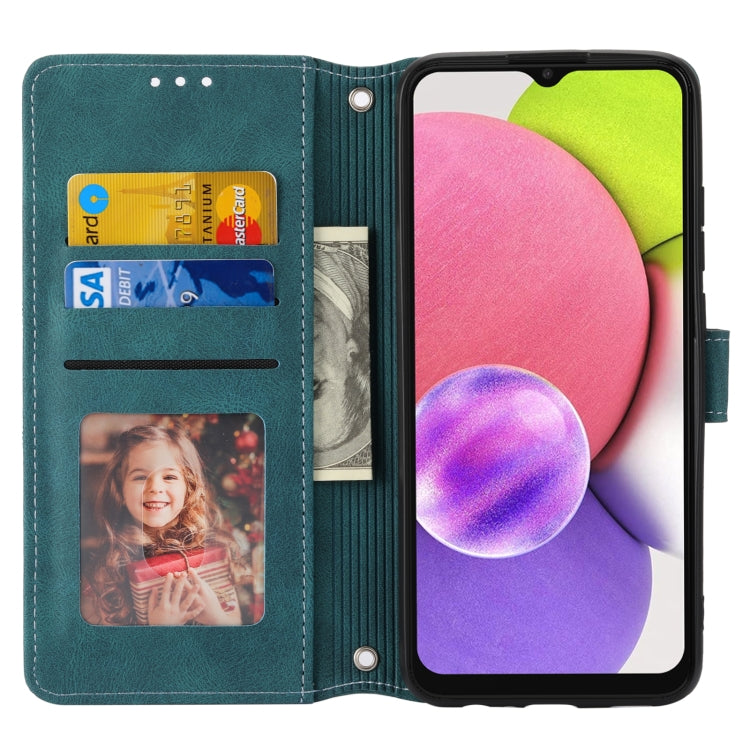 For Samsung Galaxy A03 EU Version Embossed Striped Magnetic Buckle Horizontal Flip Phone Leather Case