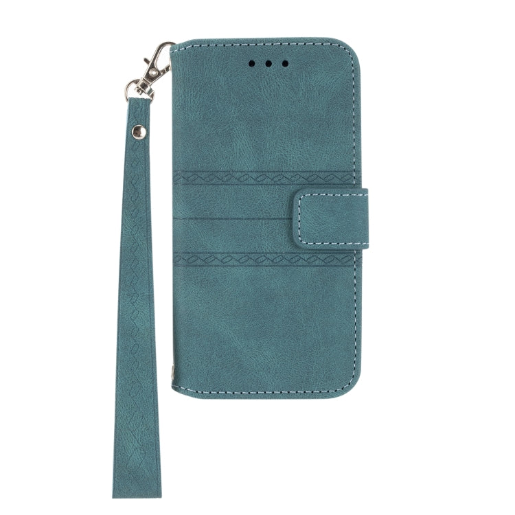 For Samaung Galaxy S22 Ultra 5G Embossed Striped Magnetic Buckle Horizontal Flip Phone Leather Case