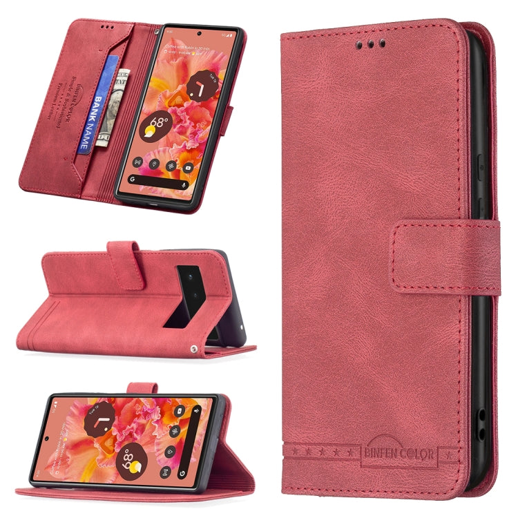 For Google Pixel 6 Magnetic Clasp RFID Blocking Anti-Theft Leather Case with Holder & Card Slots & Wallet