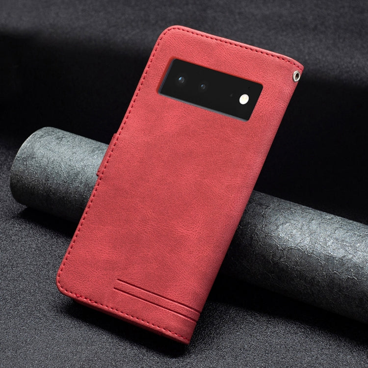For Google Pixel 6 Magnetic Clasp RFID Blocking Anti-Theft Leather Case with Holder & Card Slots & Wallet