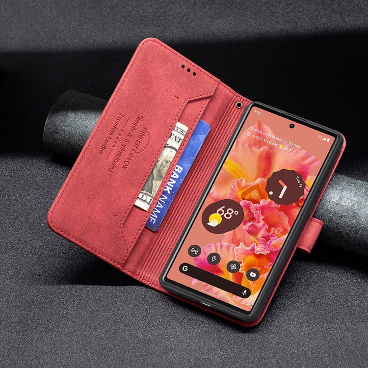 For Google Pixel 6 Magnetic Clasp RFID Blocking Anti-Theft Leather Case with Holder & Card Slots & Wallet