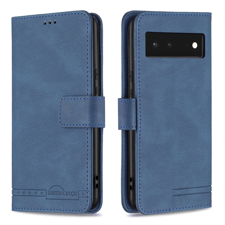 For Google Pixel 6 Magnetic Clasp RFID Blocking Anti-Theft Leather Case with Holder & Card Slots & Wallet