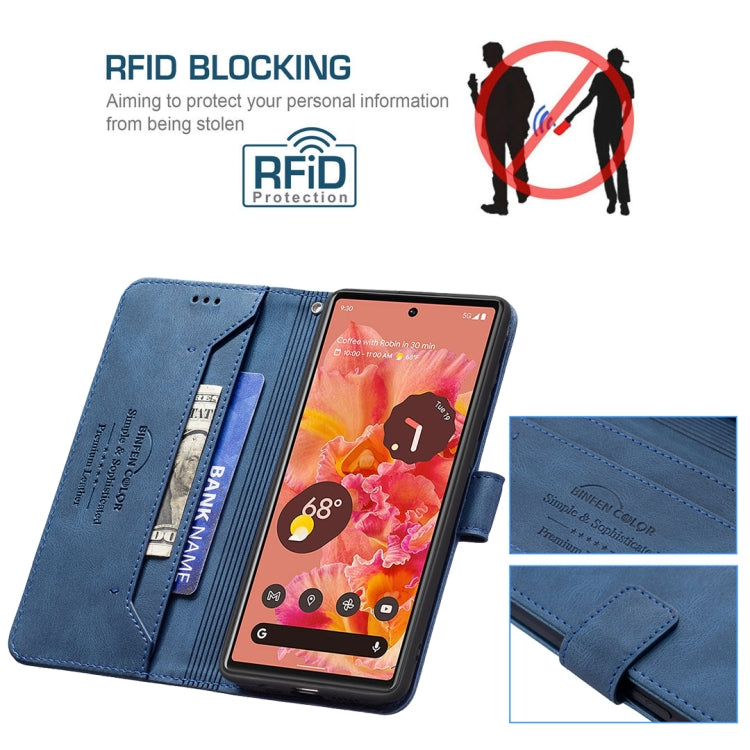 For Google Pixel 6 Magnetic Clasp RFID Blocking Anti-Theft Leather Case with Holder & Card Slots & Wallet