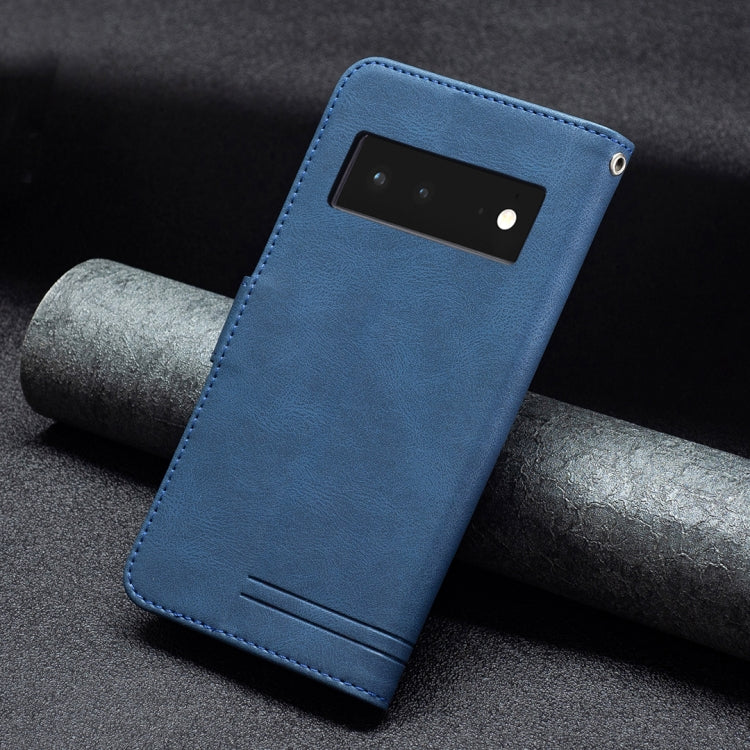 For Google Pixel 6 Magnetic Clasp RFID Blocking Anti-Theft Leather Case with Holder & Card Slots & Wallet