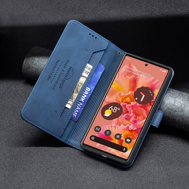 For Google Pixel 6 Magnetic Clasp RFID Blocking Anti-Theft Leather Case with Holder & Card Slots & Wallet