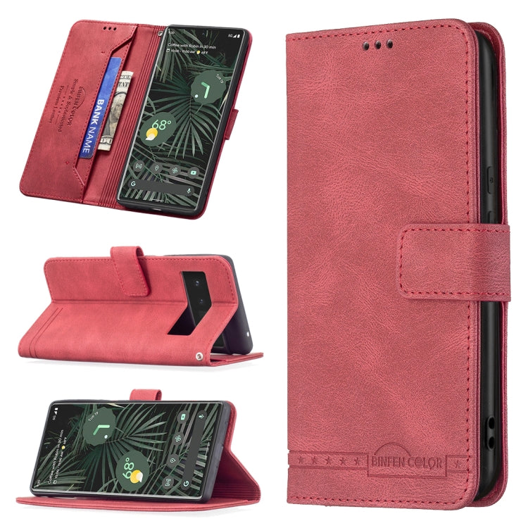 For Google Pixel 6 Pro Magnetic Clasp RFID Blocking Anti-Theft Leather Case with Holder & Card Slots & Wallet
