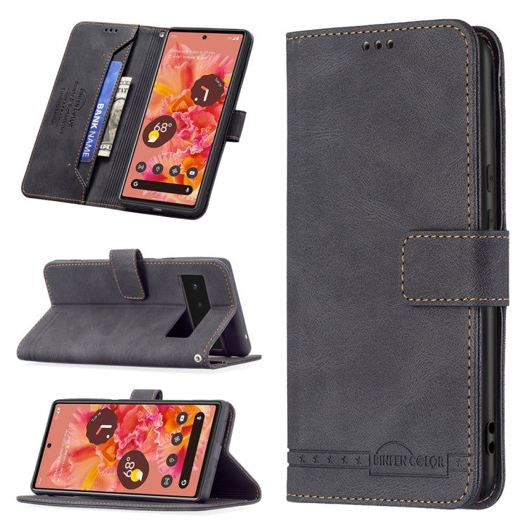 For Google Pixel 6 Pro Magnetic Clasp RFID Blocking Anti-Theft Leather Case with Holder & Card Slots & Wallet