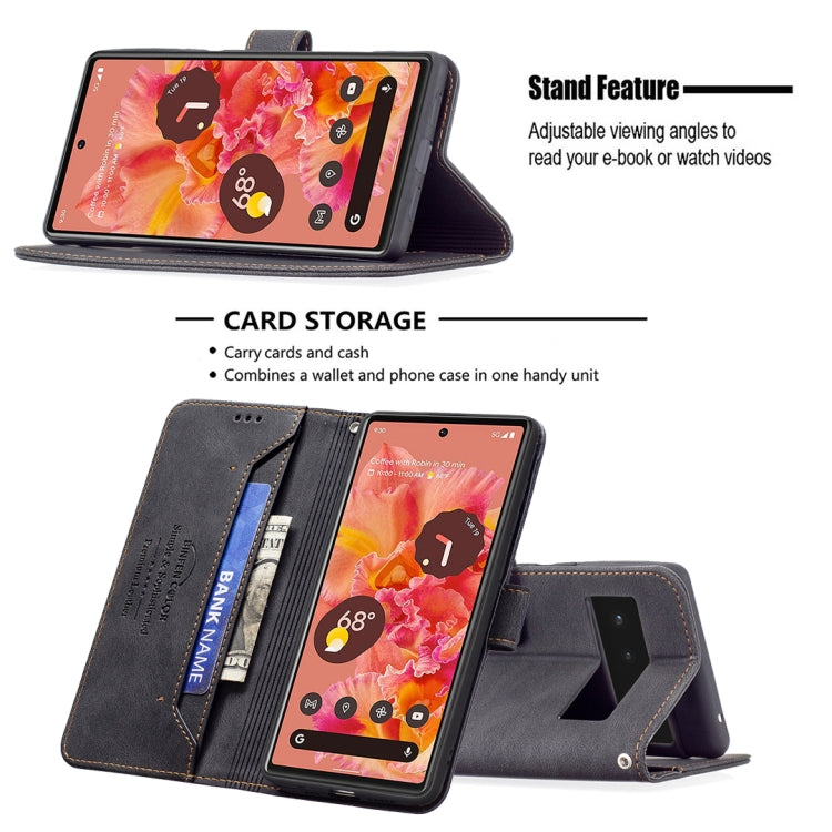 For Google Pixel 6 Pro Magnetic Clasp RFID Blocking Anti-Theft Leather Case with Holder & Card Slots & Wallet