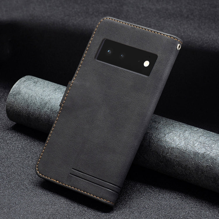 For Google Pixel 6 Pro Magnetic Clasp RFID Blocking Anti-Theft Leather Case with Holder & Card Slots & Wallet