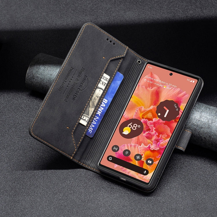 For Google Pixel 6 Pro Magnetic Clasp RFID Blocking Anti-Theft Leather Case with Holder & Card Slots & Wallet
