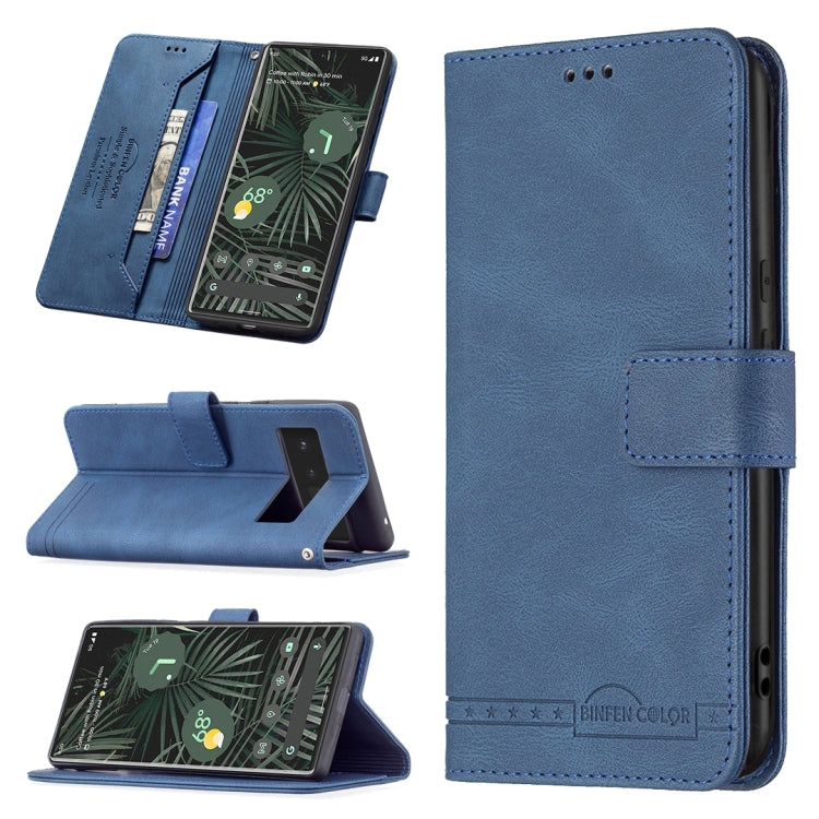 For Google Pixel 6 Pro Magnetic Clasp RFID Blocking Anti-Theft Leather Case with Holder & Card Slots & Wallet
