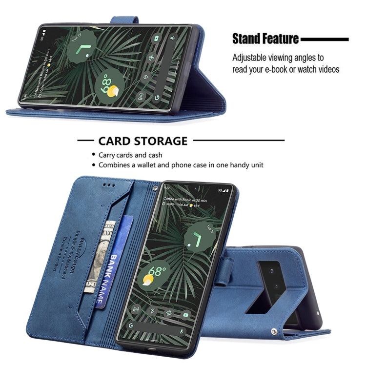 For Google Pixel 6 Pro Magnetic Clasp RFID Blocking Anti-Theft Leather Case with Holder & Card Slots & Wallet