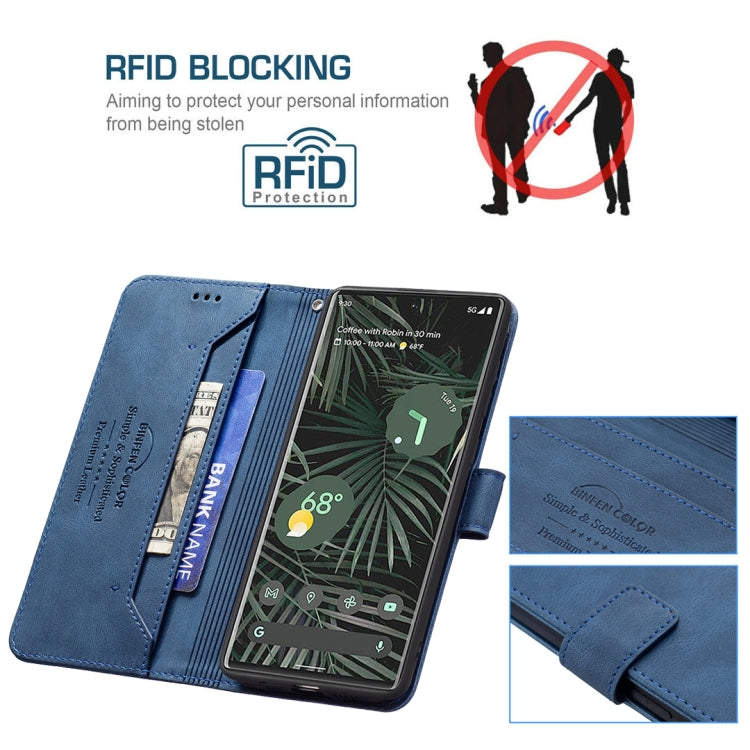 For Google Pixel 6 Pro Magnetic Clasp RFID Blocking Anti-Theft Leather Case with Holder & Card Slots & Wallet