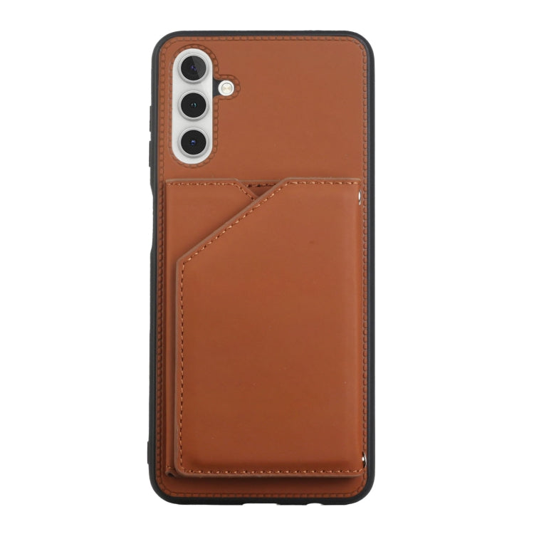 For Samsung Galaxy A13 5G Skin Feel PU + TPU + PC Back Cover Shockproof Phone Case with Card Slots & Holder & Photo Frame