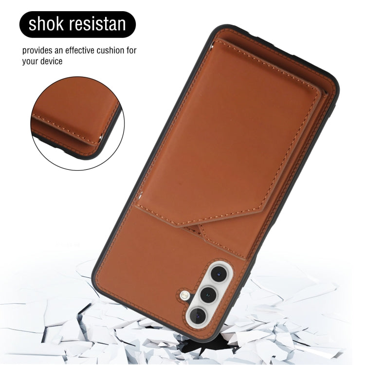 For Samsung Galaxy A13 5G Skin Feel PU + TPU + PC Back Cover Shockproof Phone Case with Card Slots & Holder & Photo Frame