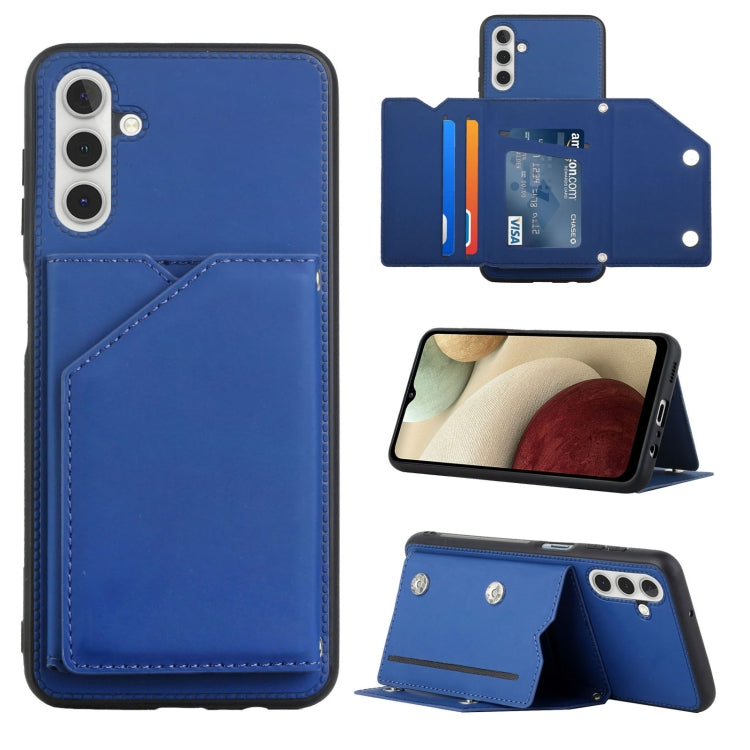 For Samsung Galaxy A13 5G Skin Feel PU + TPU + PC Back Cover Shockproof Phone Case with Card Slots & Holder & Photo Frame