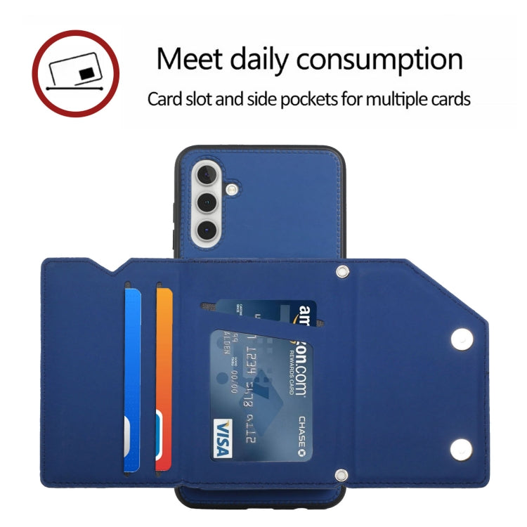 For Samsung Galaxy A13 5G Skin Feel PU + TPU + PC Back Cover Shockproof Phone Case with Card Slots & Holder & Photo Frame