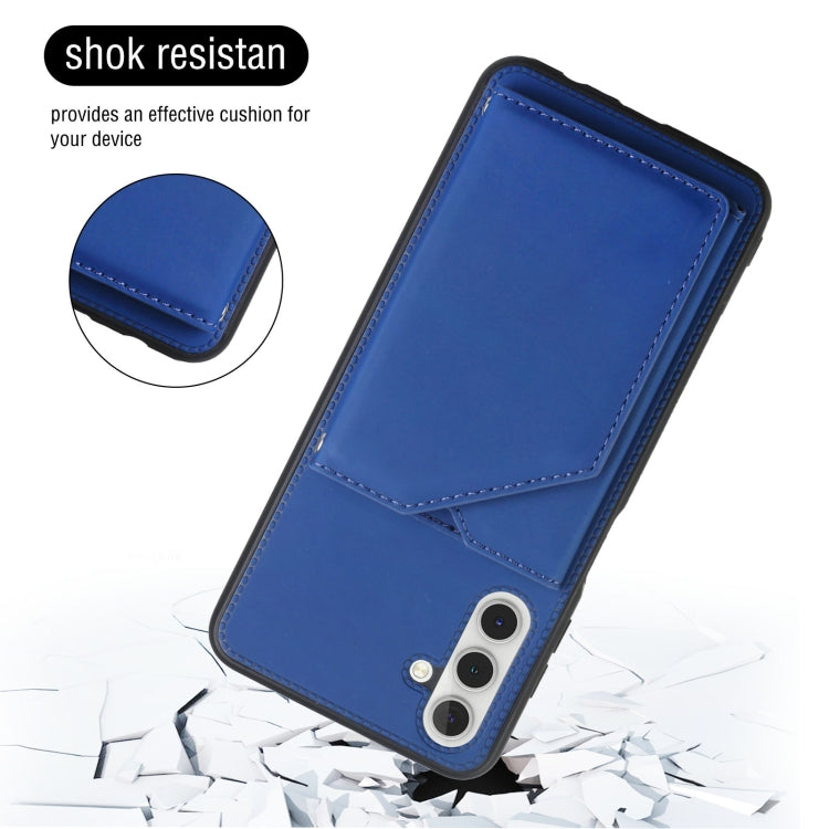 For Samsung Galaxy A13 5G Skin Feel PU + TPU + PC Back Cover Shockproof Phone Case with Card Slots & Holder & Photo Frame