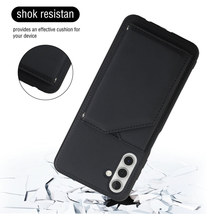 For Samsung Galaxy A13 5G Skin Feel PU + TPU + PC Back Cover Shockproof Phone Case with Card Slots & Holder & Photo Frame