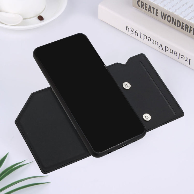 For Samsung Galaxy A13 5G Skin Feel PU + TPU + PC Back Cover Shockproof Phone Case with Card Slots & Holder & Photo Frame
